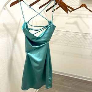 Aqua mini dress